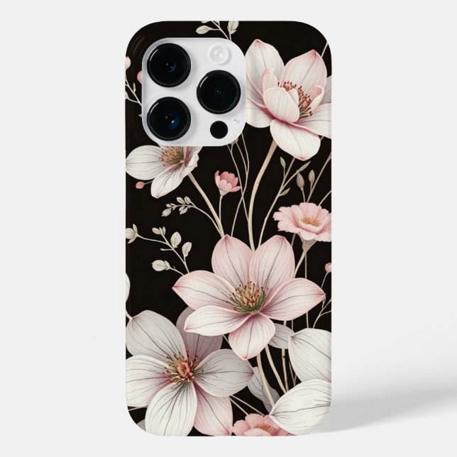 Elegant Floral Line Art Phone Case (Back)