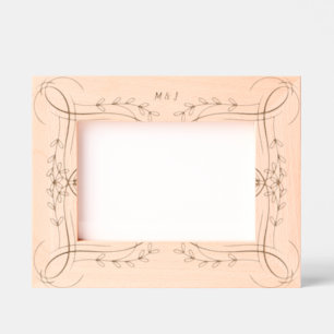 Elegant Floral Line Wooden Picture Etched Frames