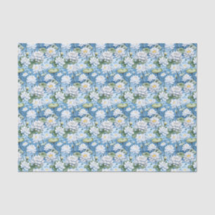 Elegant floral lotus flowers tiled tissue paper