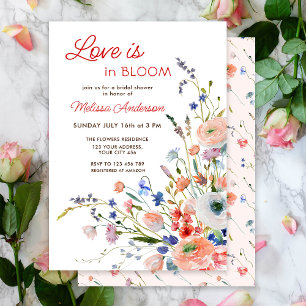 Elegant Floral Love is in Bloom Bridal Shower Invitation