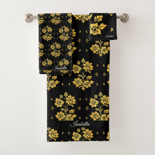 Elegant Floral Luxury Modern Collection Bath Towel Set