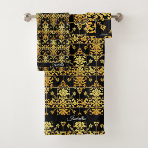 Elegant Floral Luxury Trendy Collection Bath Towel Set