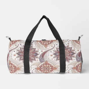 Elegant Floral Mandala Spiritual Design Pattern Duffle Bag