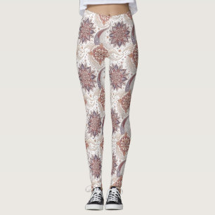 Elegant Floral Mandala Spiritual Design Pattern Leggings