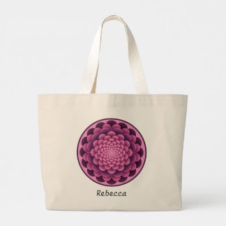 Elegant Floral Mandala Tote Bag with Editbale Name