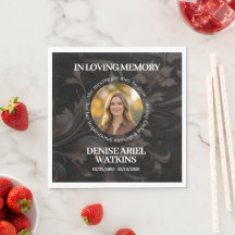 Elegant Floral Marble Memorial Remembrance Photo