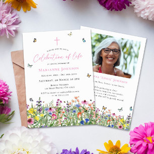 Elegant Floral Memorial Celebration of Life Invitation