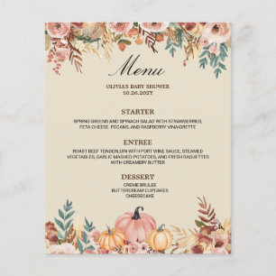 Elegant Floral Menu Card for Events