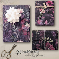 Elegant Floral Midnight Garden Pink Purple