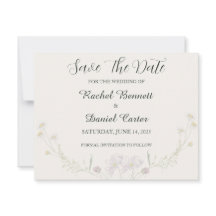 Elegant Floral Minimal Wedding Save the Date Card