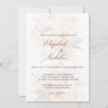 Elegant Floral Minimalist Wedding Invitation