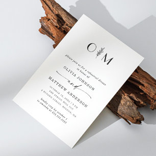 Elegant floral minimalist wedding rehearsal dinner invitation