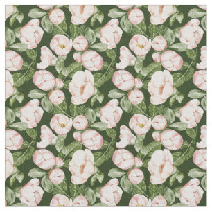 Elegant floral Modern fashion Seamless Green Pink Fabric