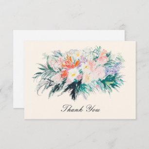 Elegant Floral Modern Flower Bouquet Thank You Card
