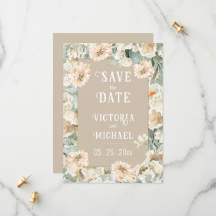 Elegant Floral Modern Wedding Save The Date