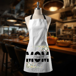 Elegant Floral MOM Personalised Apron