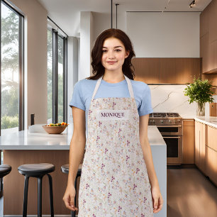 Elegant Floral Monogram Apron