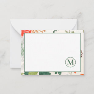 Elegant Floral Monogram Card