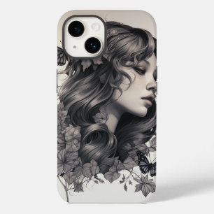 Elegant Floral Monogram Case-Mate iPhone 14 Case