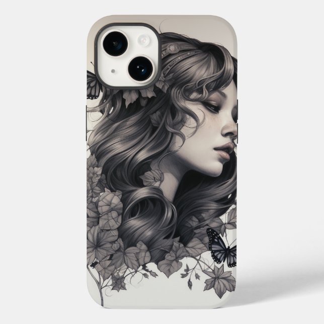 Elegant Floral Monogram Case-Mate iPhone Case (Back)