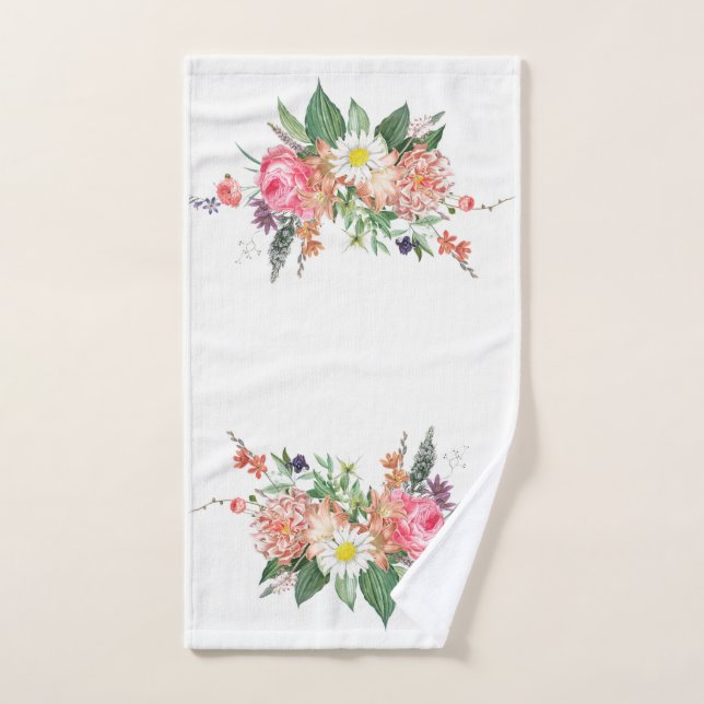 Elegant Floral Monogram Chic colourful  Bath Towel Set (Hand Towel)