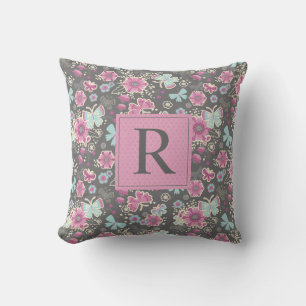 Elegant Floral Monogram Cushion