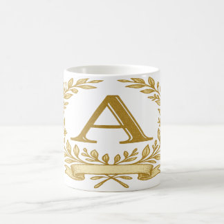 Elegant Floral Monogram – Custom Initial & Name Coffee Mug