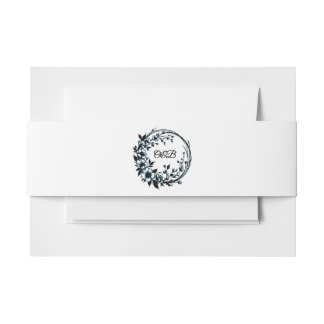 Elegant Floral Monogram Invitation Belly Band