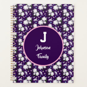 Elegant Floral Monogram Personalised Gift Design Planner