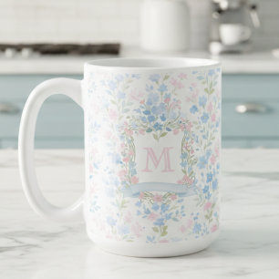 Elegant Floral Monogram Personalised Mug