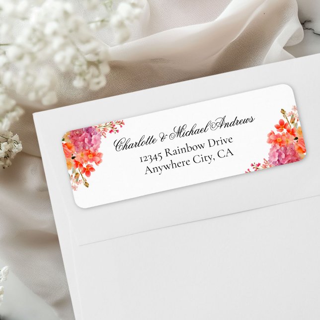  Elegant Floral Monogram Script Wedding  Return Address Label (Elegant Floral Monogram Script Wedding Label)