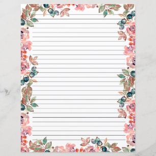 Elegant Floral Monogram Stationery Paper