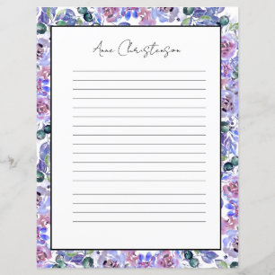 Elegant Floral Monogram Stationery Paper