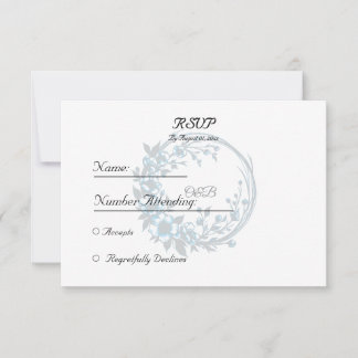Elegant Floral Monogram Wedding Response Card
