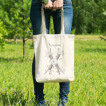Elegant Floral Monogram X Custom Name Tote Bag<br><div class="desc">This beautifully crafted tote bag features an 'X' monogram adorned with xeranthemums,  natural barks and vines. Perfect for a personalised and elegant accessory.</div>