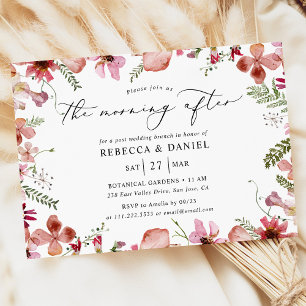 Elegant Floral Morning After Wedding Brunch  Invitation