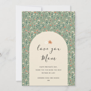 Elegant Floral Mother in Law Mother's Day Card