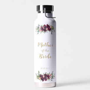 Elegant Floral Mother of the Bride Water Bottle