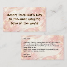 Elegant Floral Mother’s Day Card for Mum Soft Pink