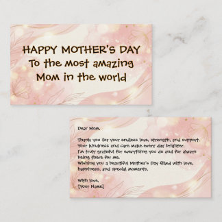 Elegant Floral Mother’s Day Card for Mum Soft Pink