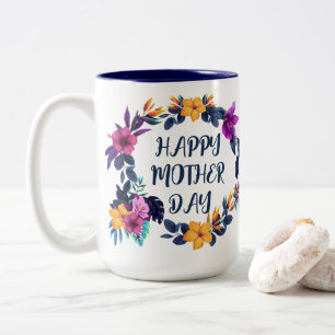 Elegant Floral Mother’s Day Custom Name Coffee Mug