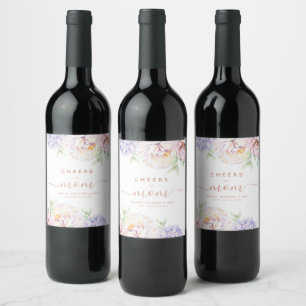 Elegant Floral Mother's Day Personalised Wine Labe Label