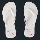 Elegant Floral Mr & Mrs Wedding | Flip Flops<br><div class="desc">For further customisation, please click the "Customise" button and use our design tool to modify this template. If the options are available, you may change text and image by simply clicking on "Edit/Remove Text or Image Here" and add your own. If you wish to have this design added to a...</div>