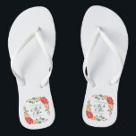 Elegant Floral Mr & Mrs Wedding | Flip Flops<br><div class="desc">For further customisation, please click the "Customise" button and use our design tool to modify this template. If the options are available, you may change text and image by simply clicking on "Edit/Remove Text or Image Here" and add your own. If you wish to have this design added to a...</div>