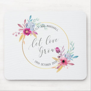 Elegant Floral Mr & Mrs Wedding   Mousepad