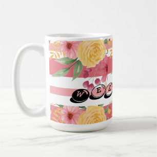 Elegant Floral & Name Bridal Shower Coffee Mug