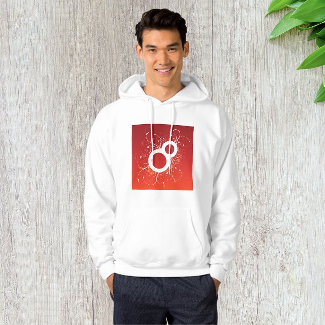 Elegant Floral Number 8 Red Abstract Hoodie (Creator Uploaded)