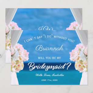 Elegant Floral Ocean Beach Bridesmaid Invitation
