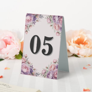 Elegant Floral of pastel flowers Table Tent Sign