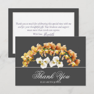 Elegant Floral Orchid & Lily Bridal Thank You Card